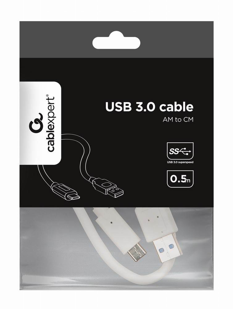 USB3.0 kabel AM-CM wit 0.5 meter