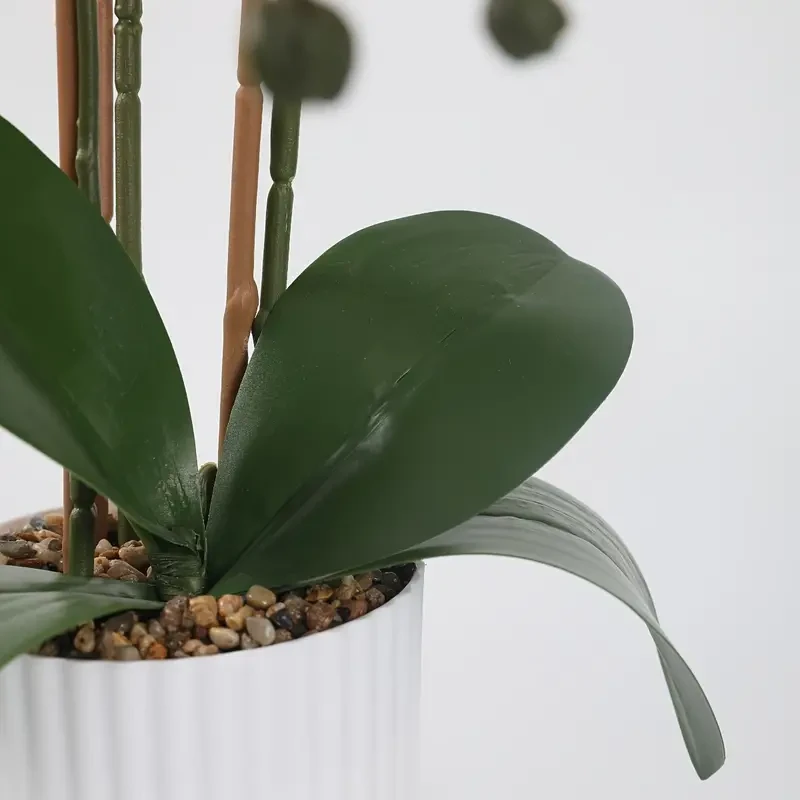 Kunstorchidee rood – 50 cm in witte pot | Levensechte Phalaenopsis