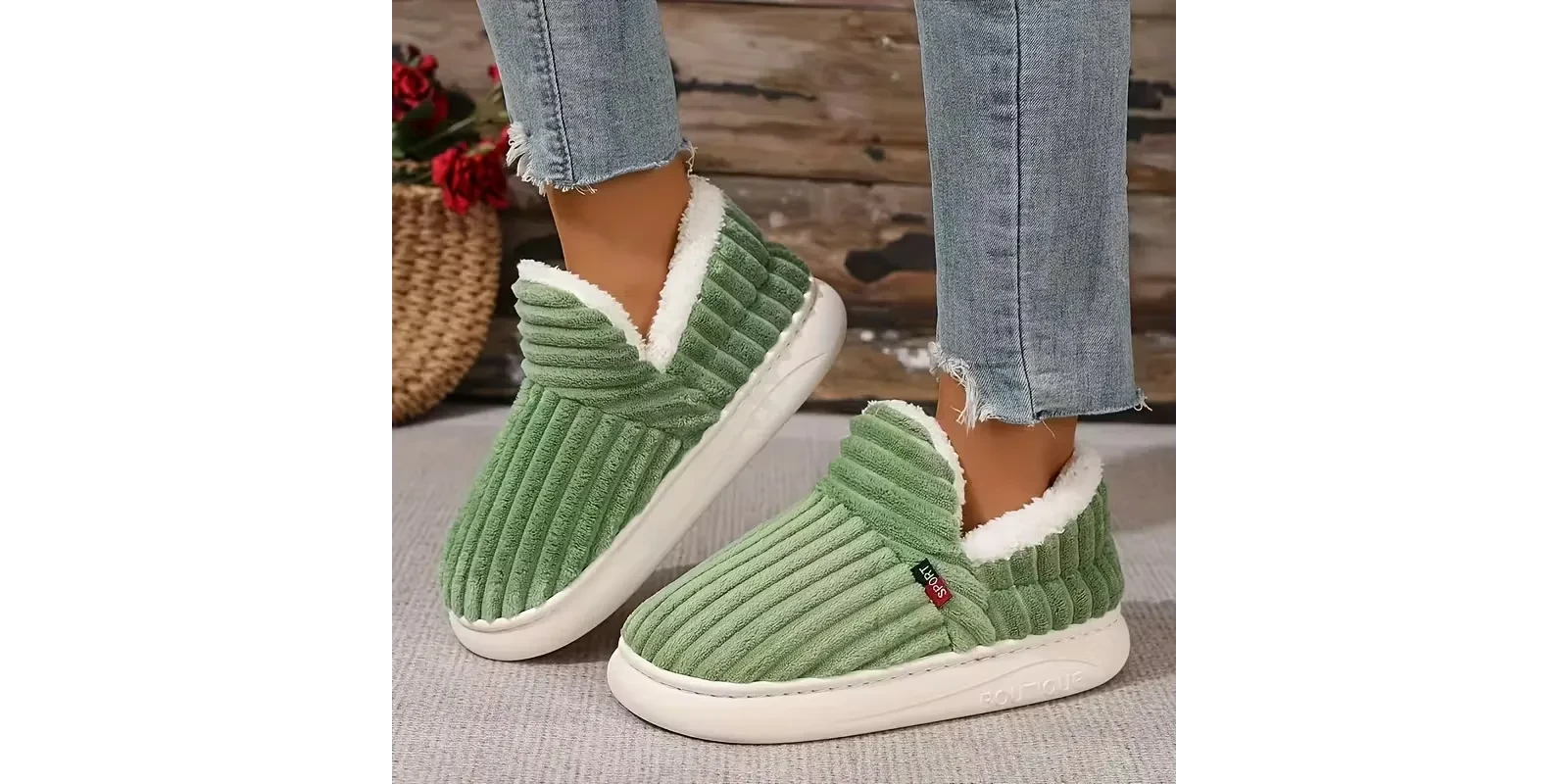 Pluche dames pantoffels 