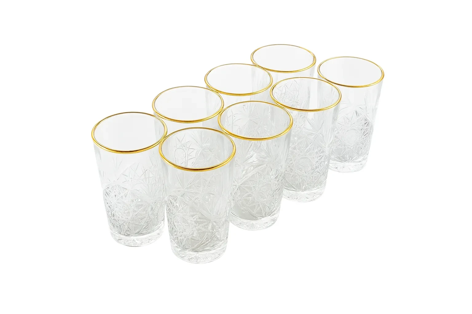 Libbey Hobstar gouden rand longdrinkglazen