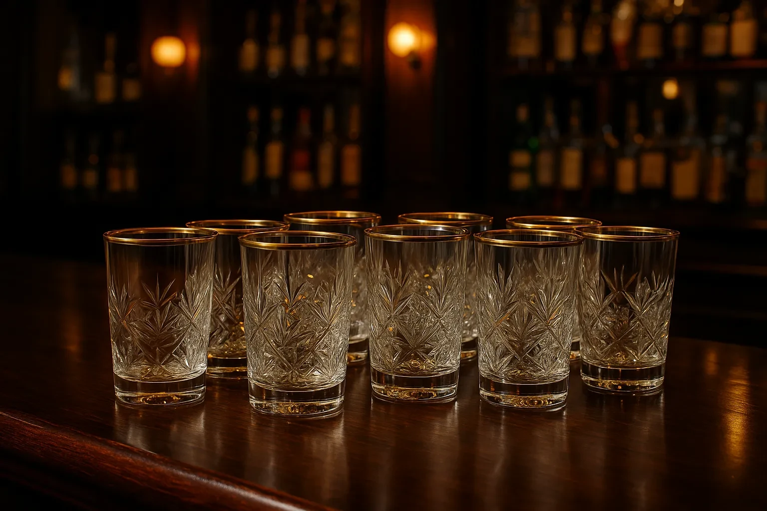 Libbey Hobstar gouden rand longdrinkglazen